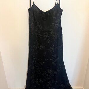 Hayley Paige Black Gown with Metallic Embroidered Florals - size 20